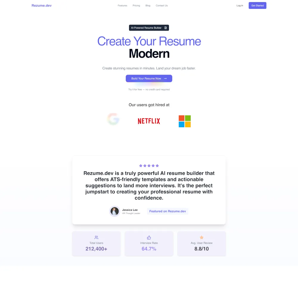 Rezume.dev - Create Your Resume Modern